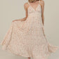 V NECK LACE TRIM DITSY PRINT MAXI DRESS