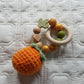 Orange Hand Crochet Rattle Teething Toy