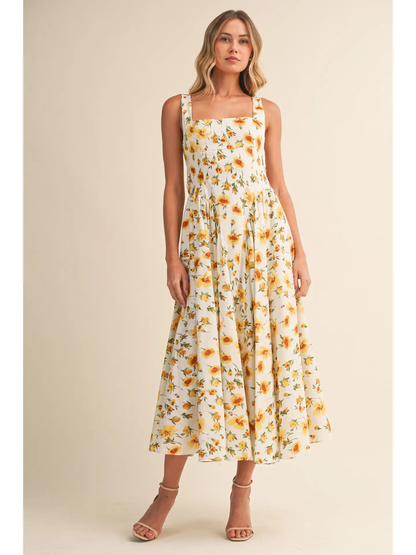 Flower Print Midi Dress