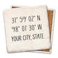 Custom City State Coordinates Coaster