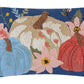 Blue Pumpkin Trio Embroidered Pillow
