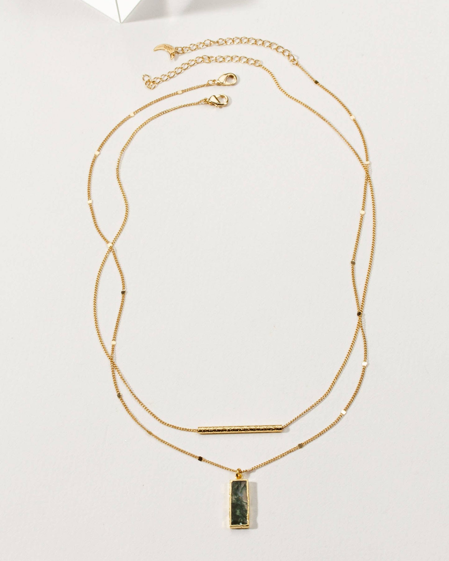 Stick Together Necklace Set- Moss Agate