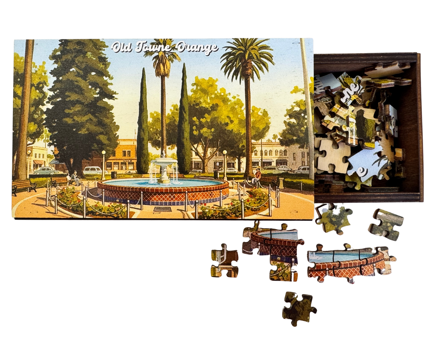 Orange Puzzle Wooden Keepsake Box