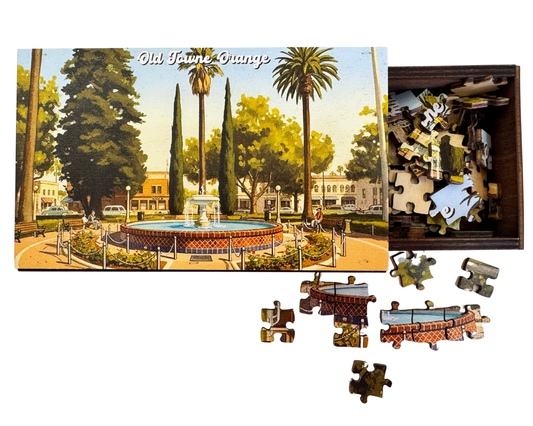 Orange Puzzle Wooden Keepsake Box