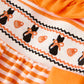 Halloween Striped Baby Girls Romper with Cat Smocking Embroidery –  Perfect for Fall