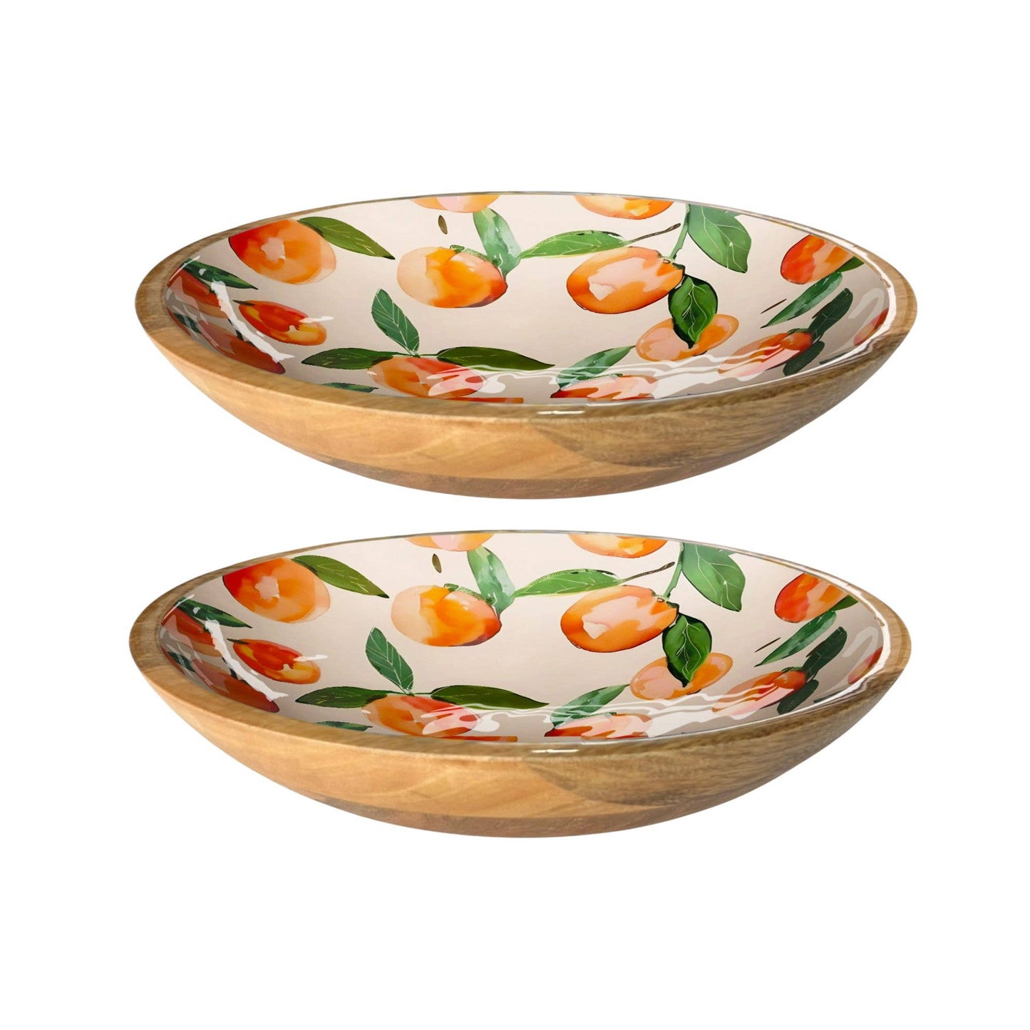 Orange Teak Bowl 10"