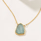 Earth, Wind and Fire Genuine Stone Necklace Gold - Aquamarine