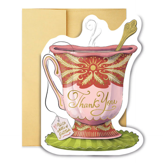 Thank You Teacup Diecut Card