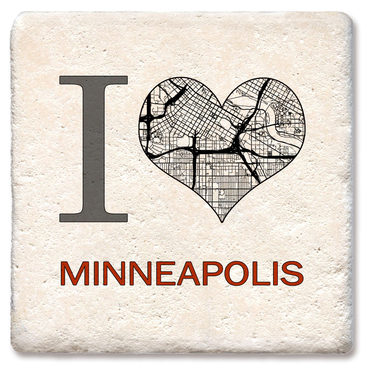 Custom I Heart City Map Coaster