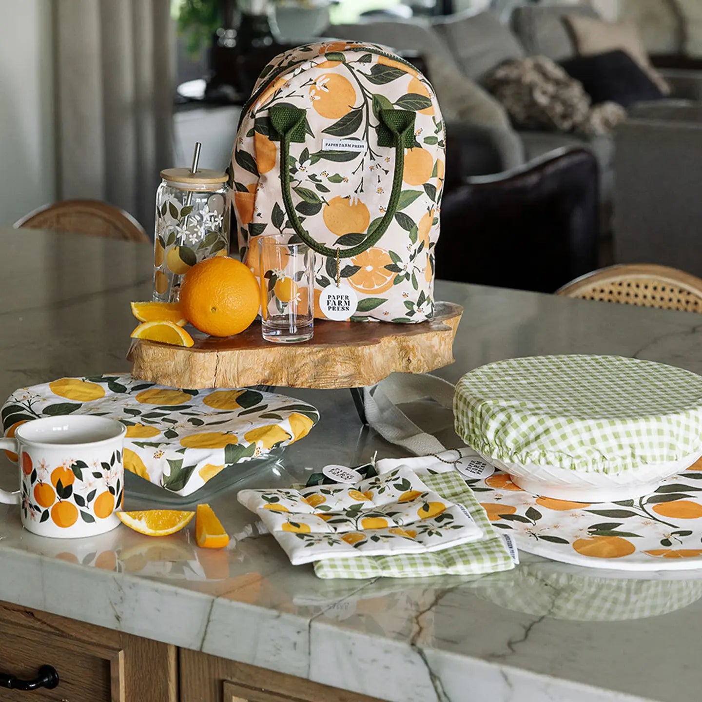 Orange Orchard Pot Holder Set