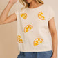 ORANGE PATCH SLEEVELESS KNIT TOP