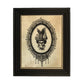6"x8" Skull in Bonnet Vintage Print Behind Glass
