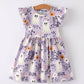 Halloween Purple Ghost Flying Sleeve Dress