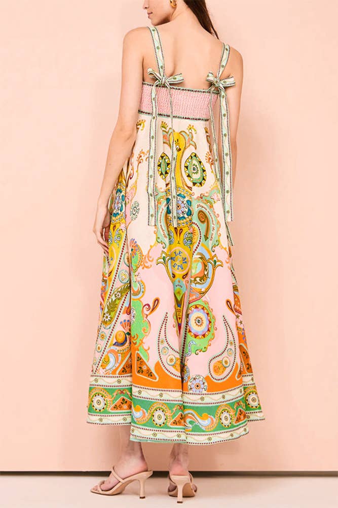 Summer Bohemia Printed Sleeveless Maxi Dress JRM070