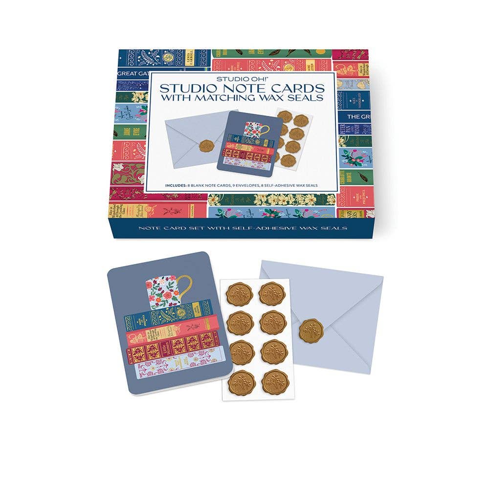 Fully Booked Studio Note Card Set with Matching Wax Seals - Bookish