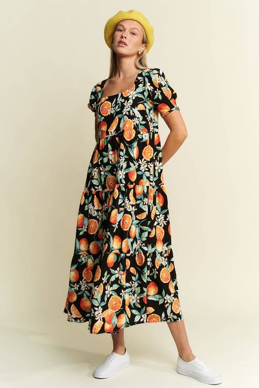 Orange Grove Dress with Pockets