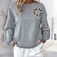 Pearl-Embellished Cutout Floral Sweatshirt