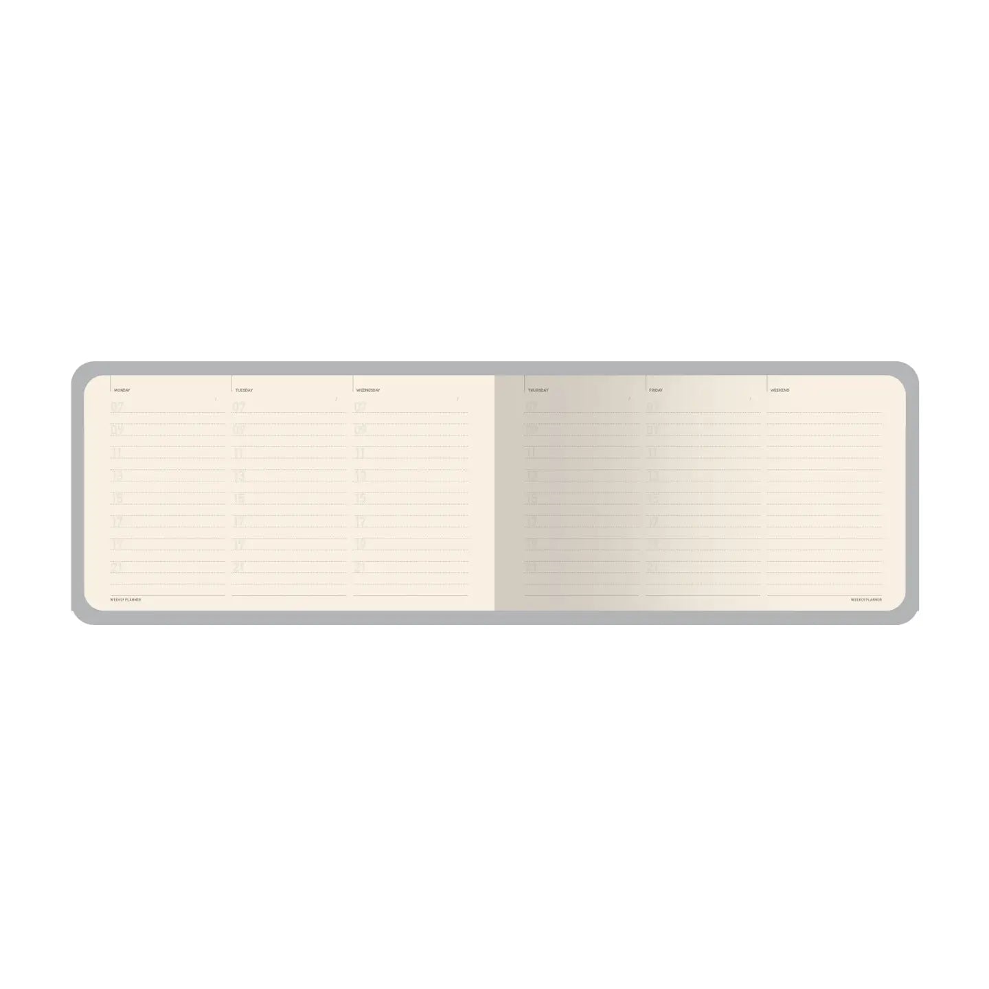 Horizontal Vegan Leather Weekly Planner - Forest Mushrooms