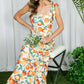 Shoulder Strap Ruffle Hem Orange Print Maxi Dress VD81567D