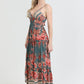 Dark Green Open Tie Back Maxi Dress