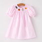 Fall Halloween Pink Spider Pumpkin Ghost Smock Embroidery Girl Dress