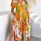 Bohemian Casual High-Waisted Color Block Dress DY327