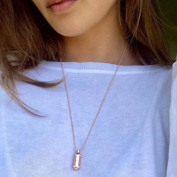 Wish Capsule Necklace w/ 3-Paper Scrolls - Gold Capsule