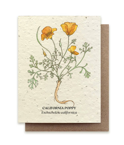 California Poppy Plantable Wildflower Seed Card