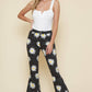 Daisy Printed Denim Flare Jeans