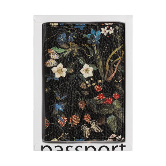 Vegan Leather Passport Cover - Forest Flowers
