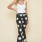 Daisy Printed Denim Flare Jeans