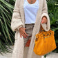 Love & Peace Exposed Seam Long Maxi Knit Cardigan