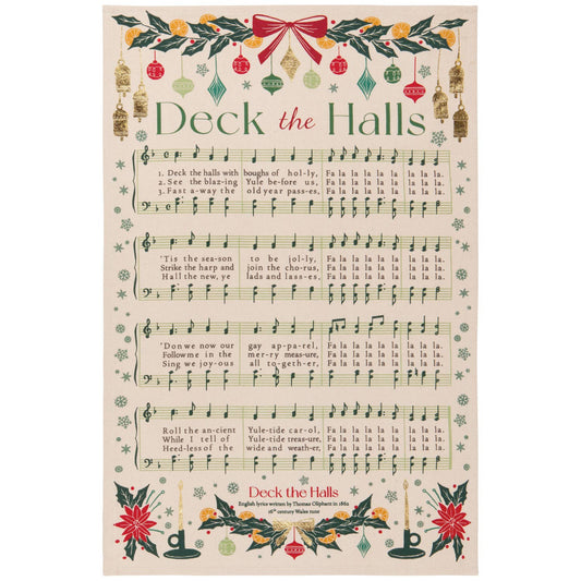 Deck the Halls Carol Dishtowel