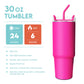 30 OZ Travel Tumbler with Romantic Flower Blooming for On-the-Go