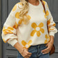 Pullover Floral Plus-Size Sweater