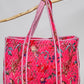 Botanical Velvet Quilted Tote Bag