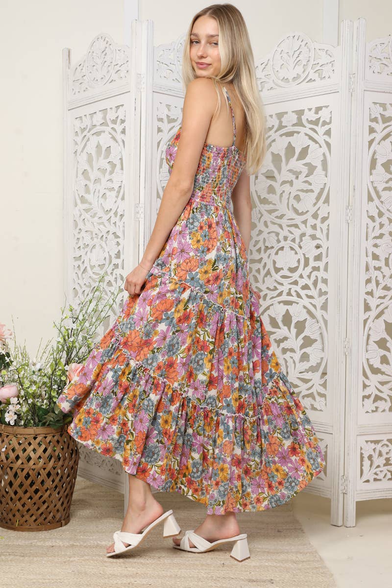TWIST FRONT CUT OUT TIERED MAXI DRESS