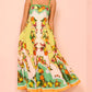 Suspenders Plant Floral Print Dress