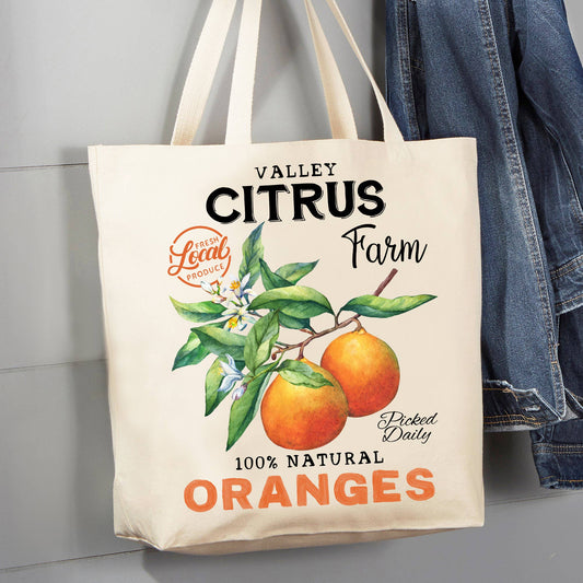 Farm Fresh Citrus Oranges  12 oz  Canvas Tote Bag