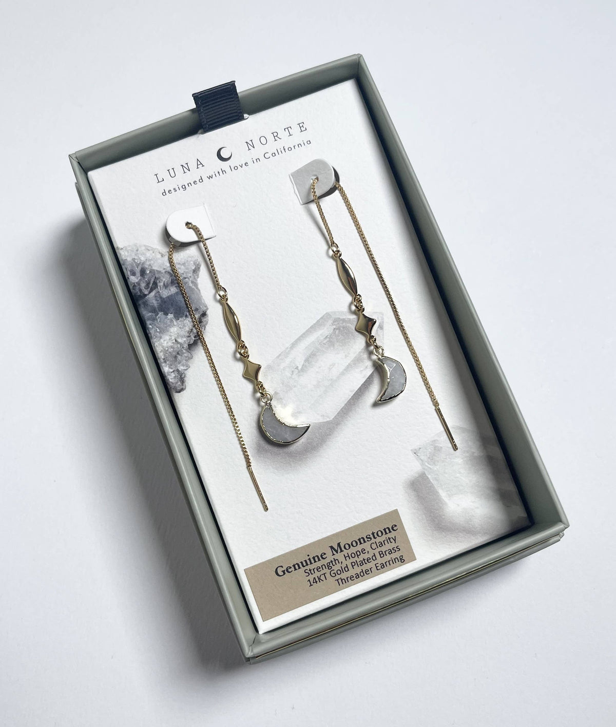 Dolce Luna Threader Earring - Moonstone