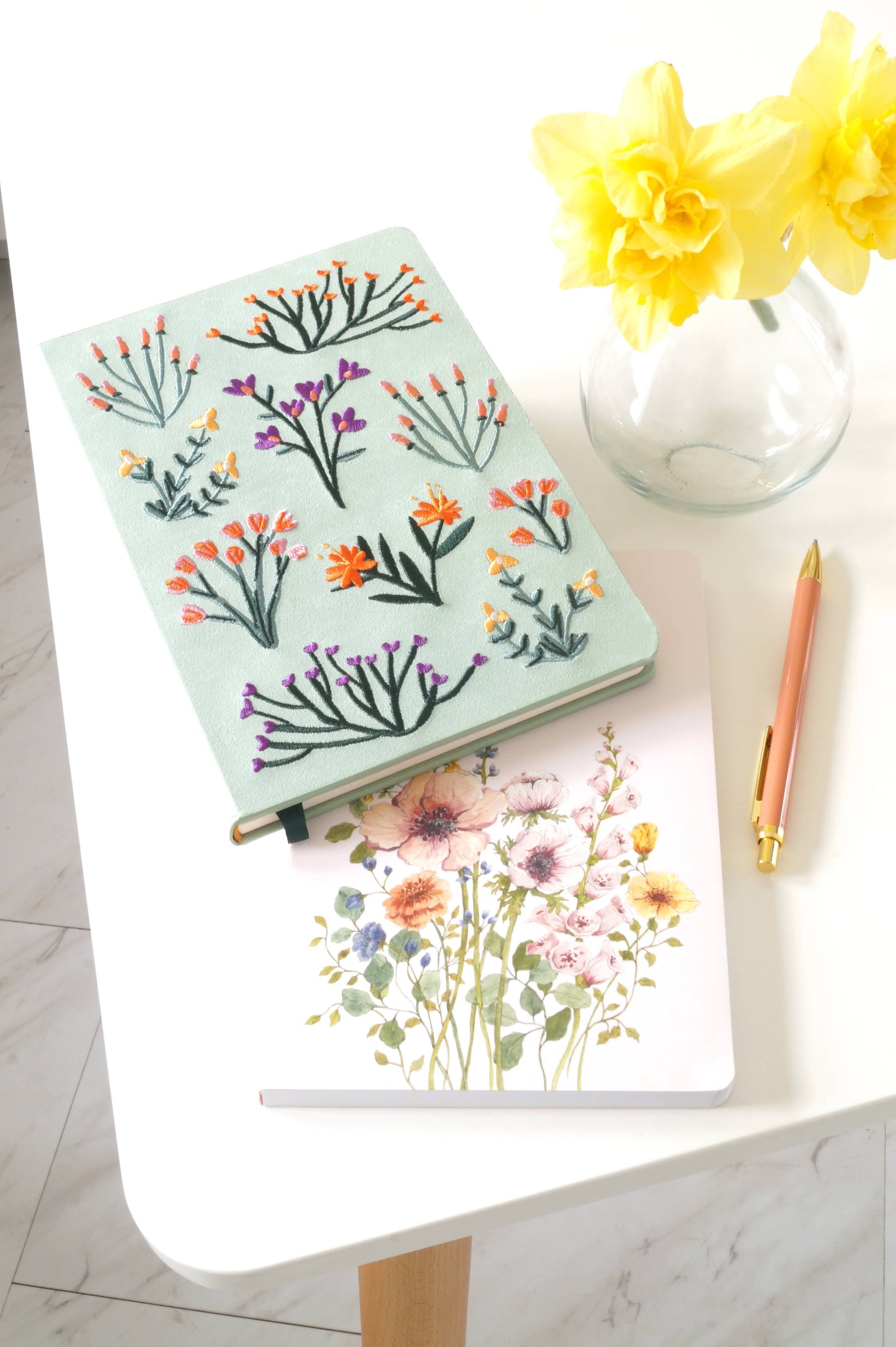 Petite Blooms Embroidered Journal Notebook