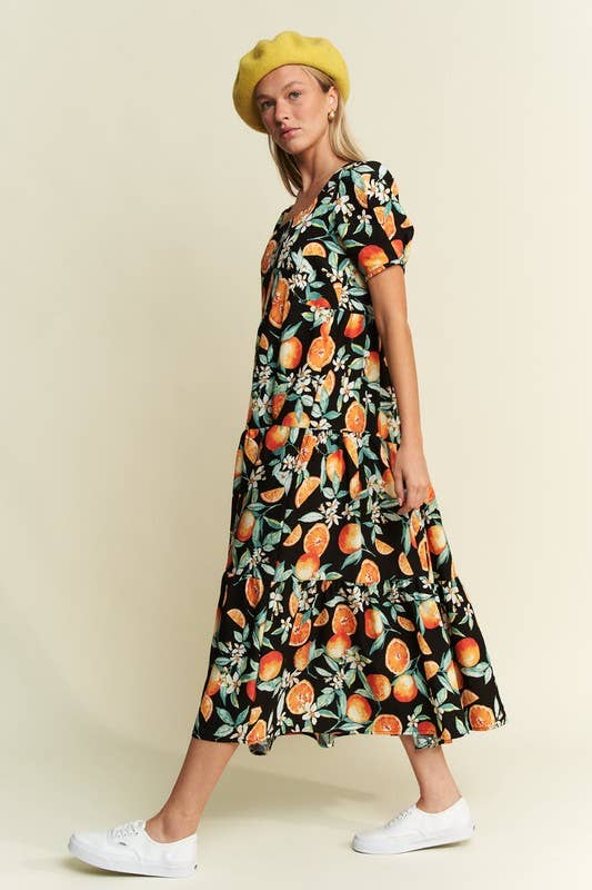 Orange Grove Dress with Pockets