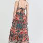 Dark Green Open Tie Back Maxi Dress