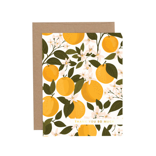 Thank You So Much Ribbon Orange Greeting Card