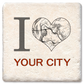 Custom I Heart City Map Coaster