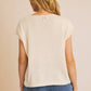 ORANGE PATCH SLEEVELESS KNIT TOP