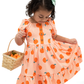 Girls Oranges Gingham Dress