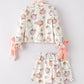 Halloween Ghost Pumpkin Print Girls Pajama Set