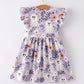 Halloween Purple Ghost Flying Sleeve Dress