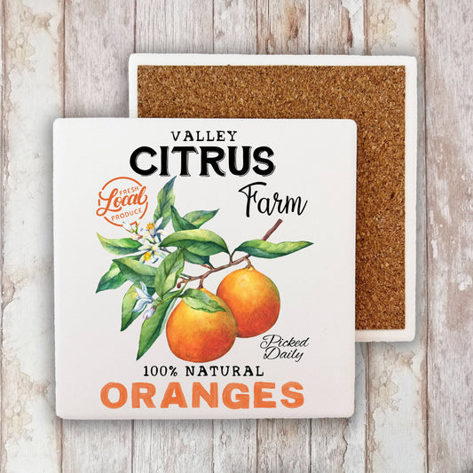 Farm Fresh Citrus Oranges  Stone Coaster